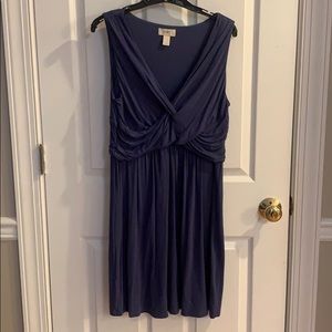 Ann Taylor Loft blue faux wrap dress